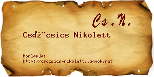 Csócsics Nikolett névjegykártya