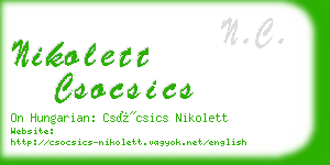 nikolett csocsics business card